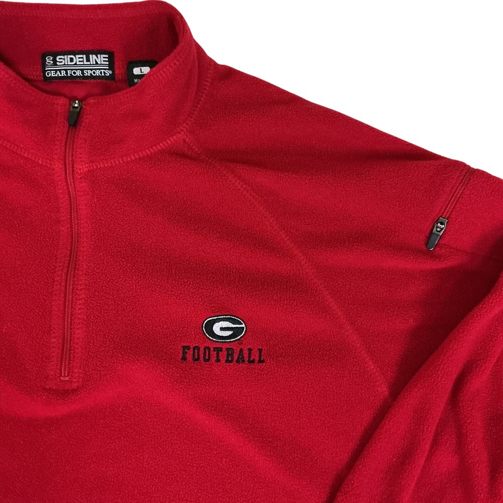 UGA Gear For Sports Sideline Large Georgia Bulldogs Red Fleece Quarter Zip